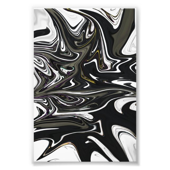 Best black and white abstract art, abstract paint photo print (Front)