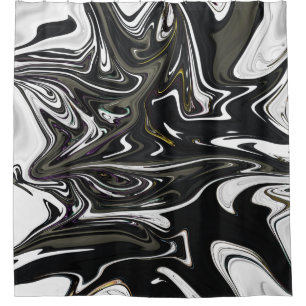 Best black and white abstract art, abstract paint shower curtain