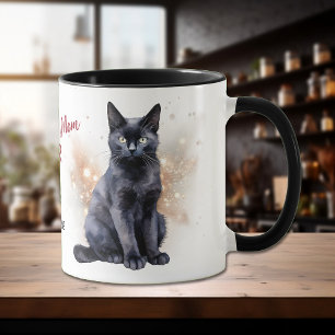 Best Black Cat Mom Ever Star Confetti Mug
