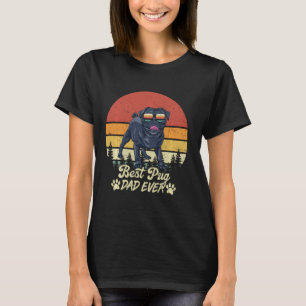 Best Black Pug Dad Ever Vintage Retro Dog Fathers T-Shirt