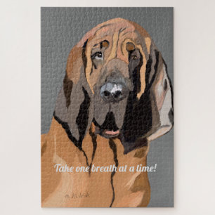 Best Bloodhound Smile Take one breath at a time. Jigsaw Puzzle