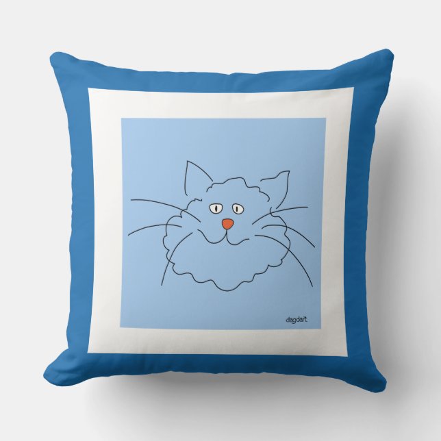 Best Blue Cat Cushion (Front)