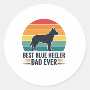 Best Blue Heeler Dad Ever Vintage Dog Dad Design_1 Classic Round Sticker