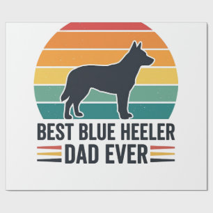 Best Blue Heeler Dad Ever Vintage Dog Dad Design_1 Wrapping Paper