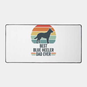 Best Blue Heeler Dad Ever Vintage Dog Shirt Design Desk Mat