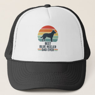 Best Blue Heeler Dad Ever Vintage Dog Shirt Design Trucker Hat