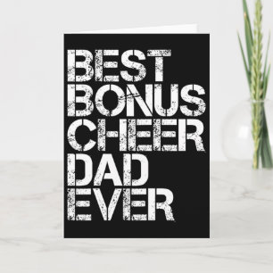 Best Bonus Cheer Dad Ever Cheerleading Stepdad Vin Card