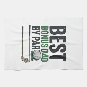 Best Bonus Dad by Par Golf Shirt Design_1 Tea Towel