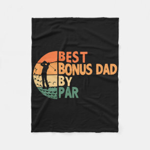 Best Bonus Dad By Par Golfing Funny Golf Golfer  Fleece Blanket