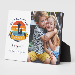 Best Bonus Dad By Par Retro Golf Fathers Day Photo Plaque