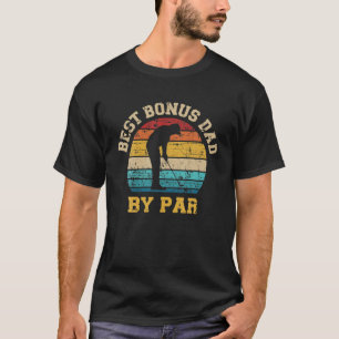 Best Bonus Dad By Par Vintage Retro Golfer T-Shirt