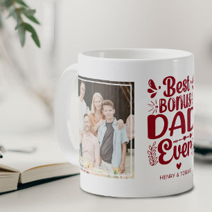 Best Bonus Dad Ever 2 Photo Keepsake Coffee Mug