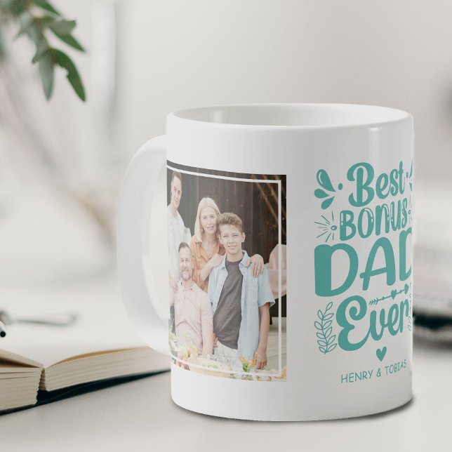 Best Bonus Dad Ever 2 Photo Keepsake Coffee Mug (Creator Uploaded)