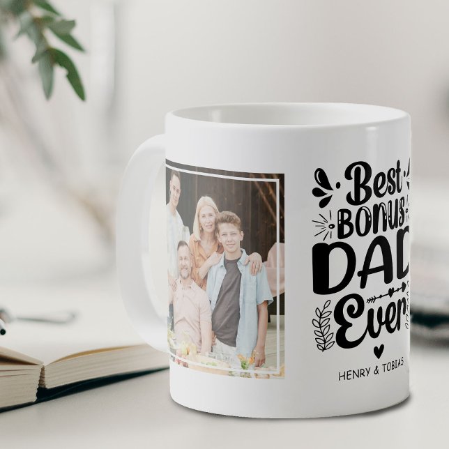 Best Bonus Dad Ever 2 Photo Keepsake Coffee Mug (Creator Uploaded)