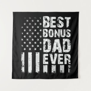 Best Bonus Dad Ever American Flag Tapestry