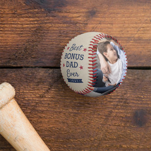 Best Bonus Dad Ever Custom Photo Baseball