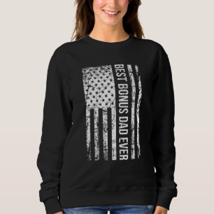 Best Bonus Dad Ever For Stepdad American Flag Mens Sweatshirt