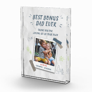 Best Bonus Dad Ever Keepsake Custom Photo Block