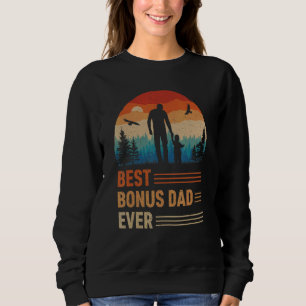 Best Bonus Dad Ever Men Retro Vintage Sunset Decor Sweatshirt