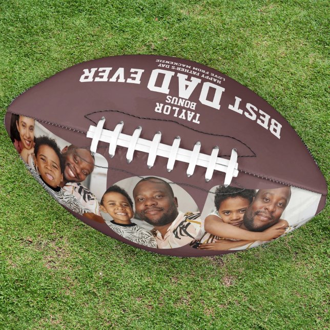 Best Bonus Dad Ever Personalised Photo and Text Football (Best Bonus Dad Ever Personalized Photo and Text Football by Ricaso. Add photographs & text gifts)