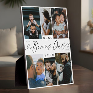 Best Bonus Dad Ever Script Fathers Day Photo Plaque