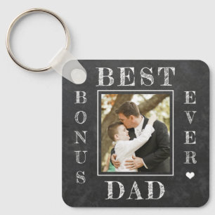 Best bonus dad ever stepdad Father's Day photo Key Ring