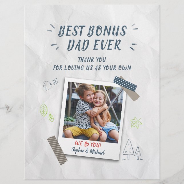 Best Bonus Dad Fathers Day Stepdad Custom Photo (Front)