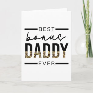 Best Bonus Daddy Ever Leopard Typography Card