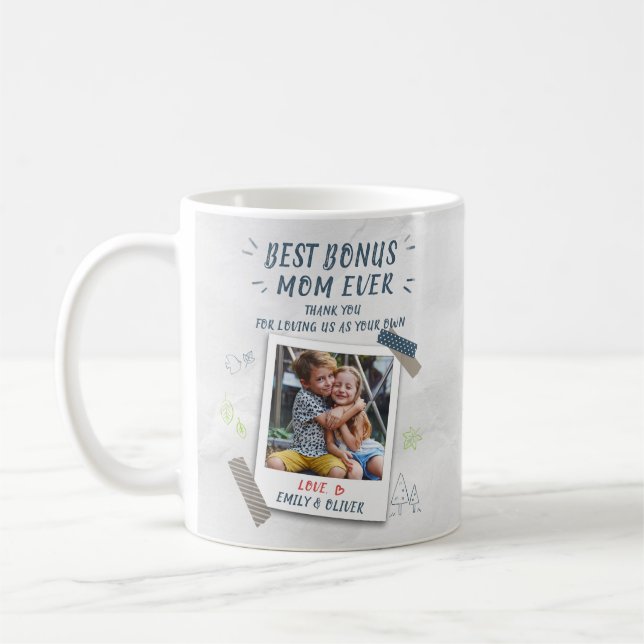 Best Bonus Mum Mothers Day Stepmom Photo Coffee Mug (Left)