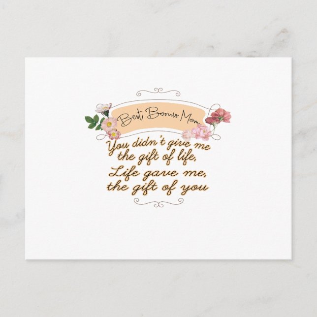 Best Bonus Mum Postcard (Front)