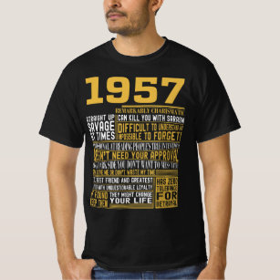 Best Born in 1957 Facts for Mens, Womens, Bday Gif T-Shirt