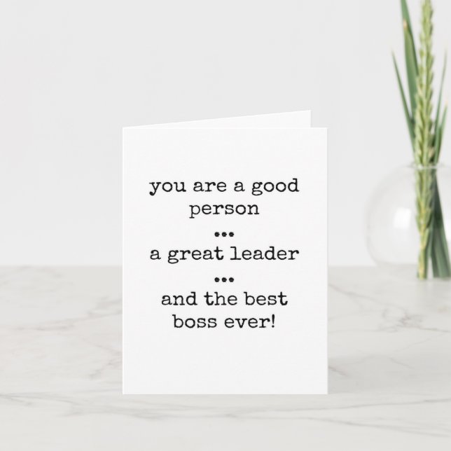 Best Boss, Boss Appreciation Card, Good Leader Card (Front)