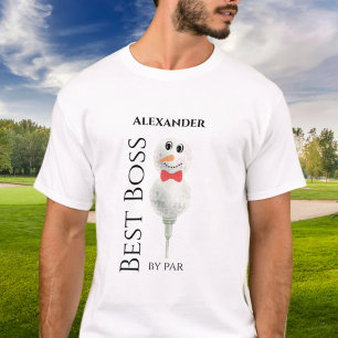 Best Boss by Par :Golf Ball Snowman  Red Bowtie T- T-Shirt