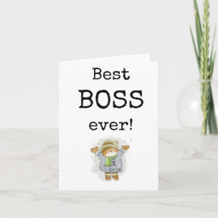 Best Boss Ever, Appreciation Card, Cute Card