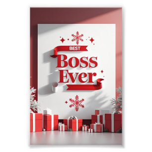 Best Boss Ever Christmas Photo Print