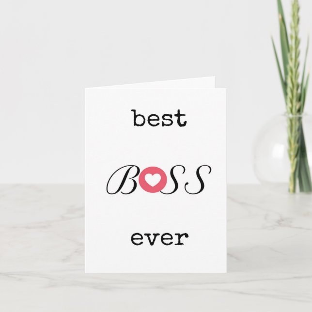 Best Boss Ever, Heart, Appreciation Card (Front)