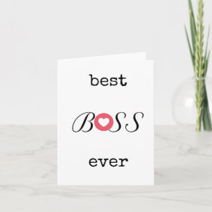 Best Boss Ever, Heart, Appreciation Card