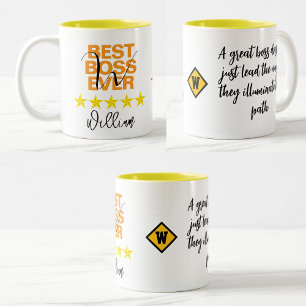 Best Boss Ever Mug (Name Initial Monogram Saying)