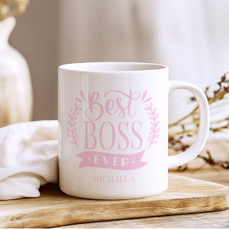 Best Boss Ever Personalised Wreath Coffee Mug