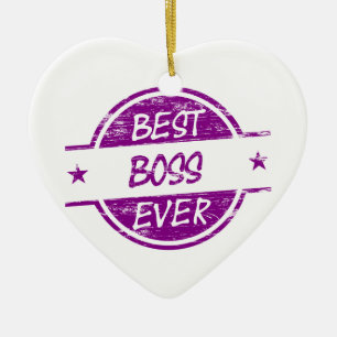 Best Boss Ever Purple Ceramic Ornament