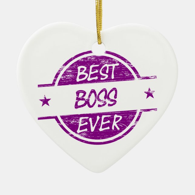 Best Boss Ever Purple Ceramic Ornament (Front)
