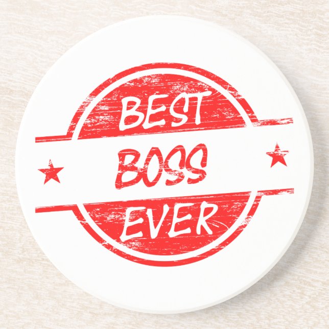 Best Boss Ever Red Coaster (Front)