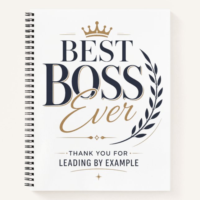 Best Boss Ever Thank You Notebook (Front)