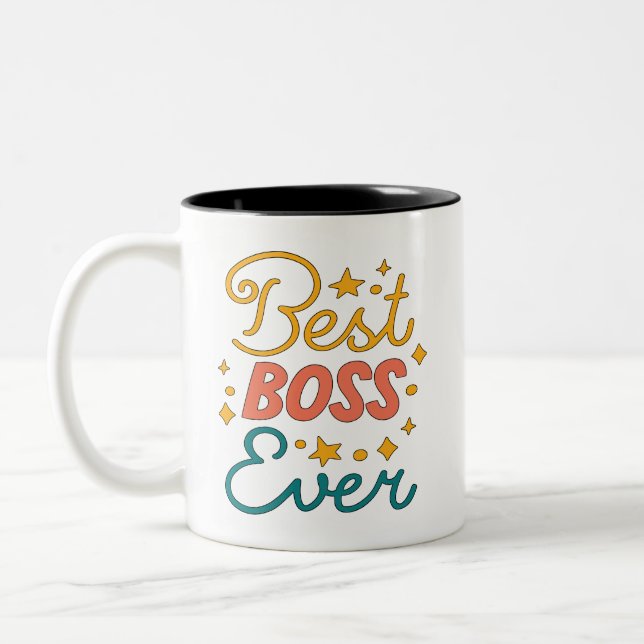 Best Boss Ever Two-Tone Coffee Mug (Left)