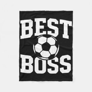 Best Boss Soccer Coach Team Leader Manager Fleece Blanket