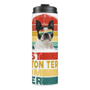 Best Boston Terrier Mom Ever Retro Boston Terrier Thermal Tumbler