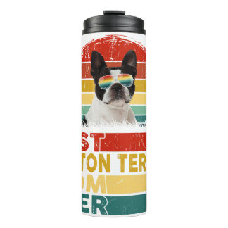 Best Boston Terrier Mum Ever Retro Boston Terrier Thermal Tumbler