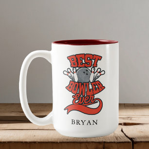 Best Bowler Ever Bowling Personalised Novelty Two-Tone Coffee Mug