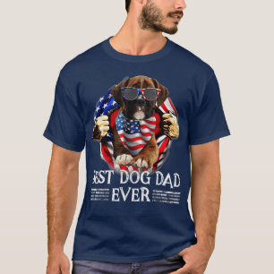 Best Boxer Dad Ever American Flag Gifts For Men  T-Shirt