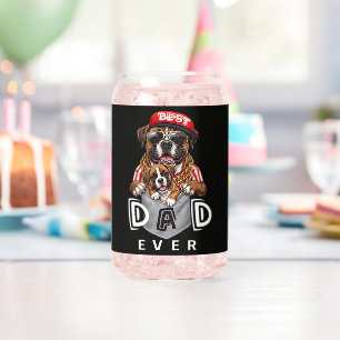 Best Boxer Dad Ever Can Glass